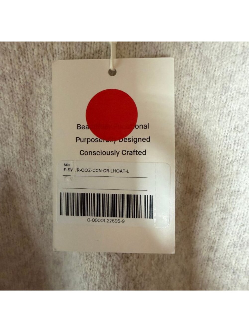 Everlane The Cocoon Crew in Plush Cotton Women's Size Large Heather Oat NWT! - Picture 3 of 6